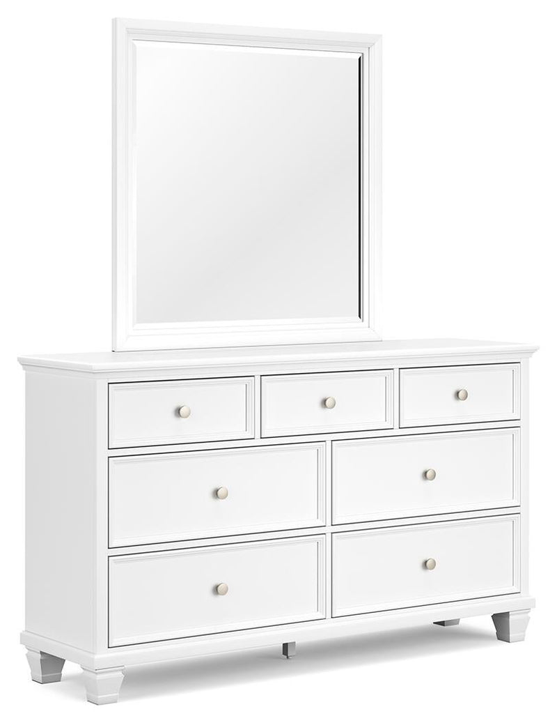 Fortman King Panel Storage Bed with Mirrored Dresser
