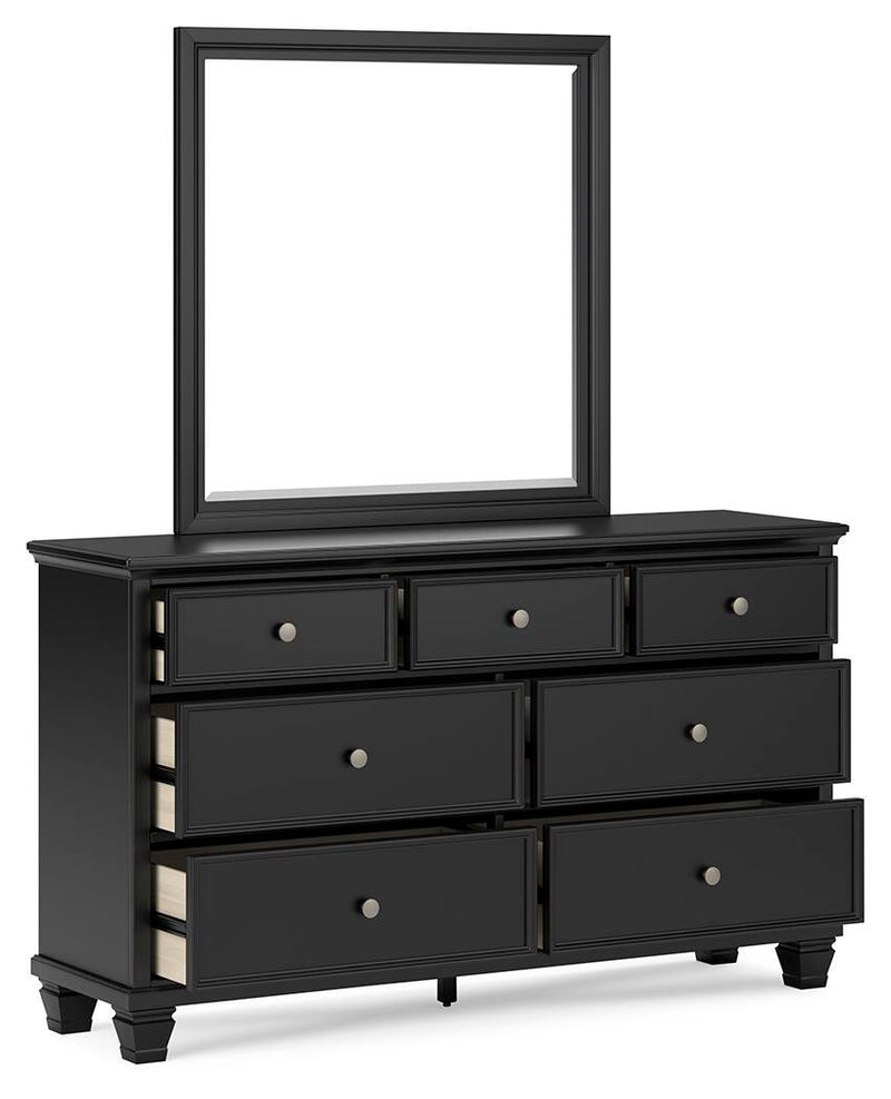 Lanolee Twin Panel Storage Bed, Dresser and Mirror