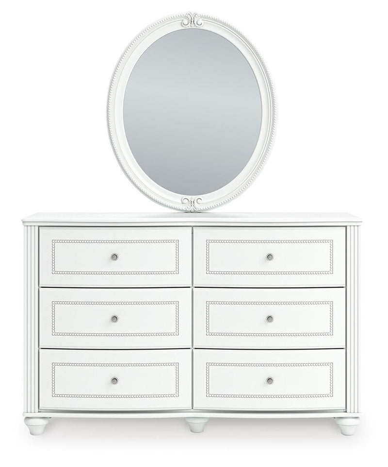 Maylilly Full Upholstered Panel Storage Bed, Dresser, Mirror and Nightstand