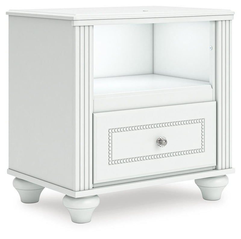 Maylilly Twin Upholstered Panel Bed, Dresser, Mirror and Nightstand