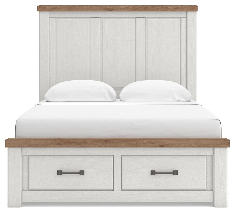 Savonport Queen Panel Storage Bed. Dresser, Mirror and Nightstand